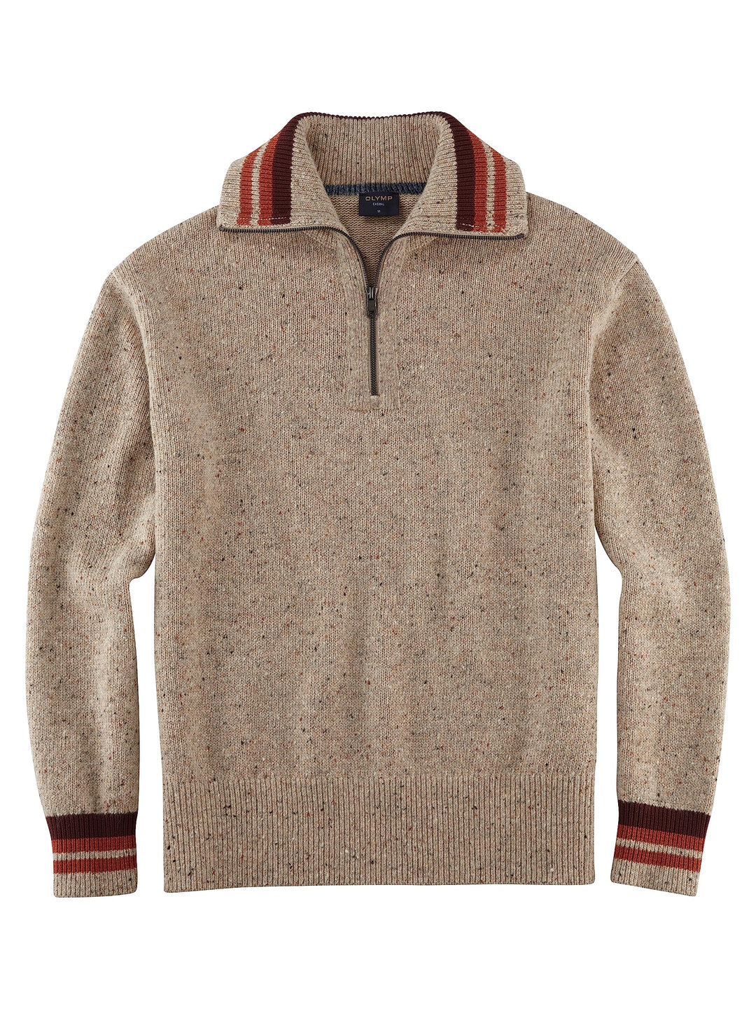 OLYMP Herren Strickpullover Casual Strick,Uni,Regular fit M Beige 21, M Beige 21