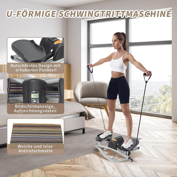 Rock Stepper, Step Rocker seitlich, Seitlich schwingender Fitness-Stepper Heimtrainingsgerät, Fitnes