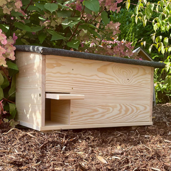 gartenetage Igelhaus mit Rattenklappe & Labyrinth-Eingang/Igelhaus Winterfest mit Boden Katzensicher