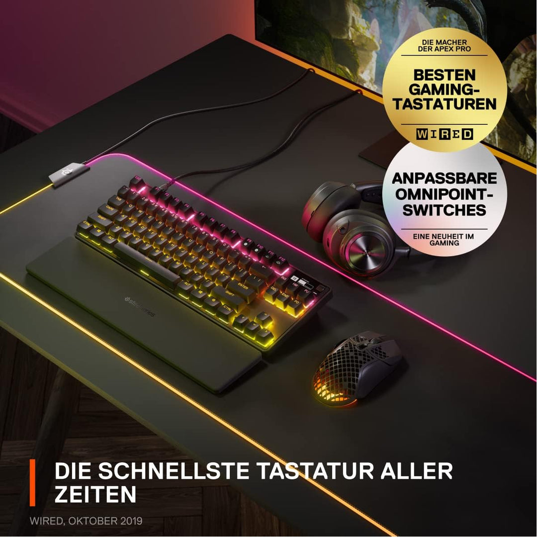 SteelSeries Apex Pro TKL (2023) - Mechanische Gaming-Tastatur – Die weltweit schnellste Tastatur – A