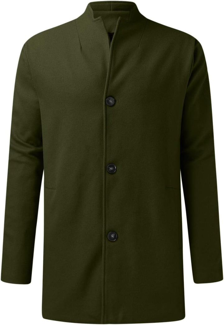 Celucke Mantenl Herren Jacke Slim Fit Übergangsmantel mit Wolle Gefütterter Dünne Lässige Wintermant