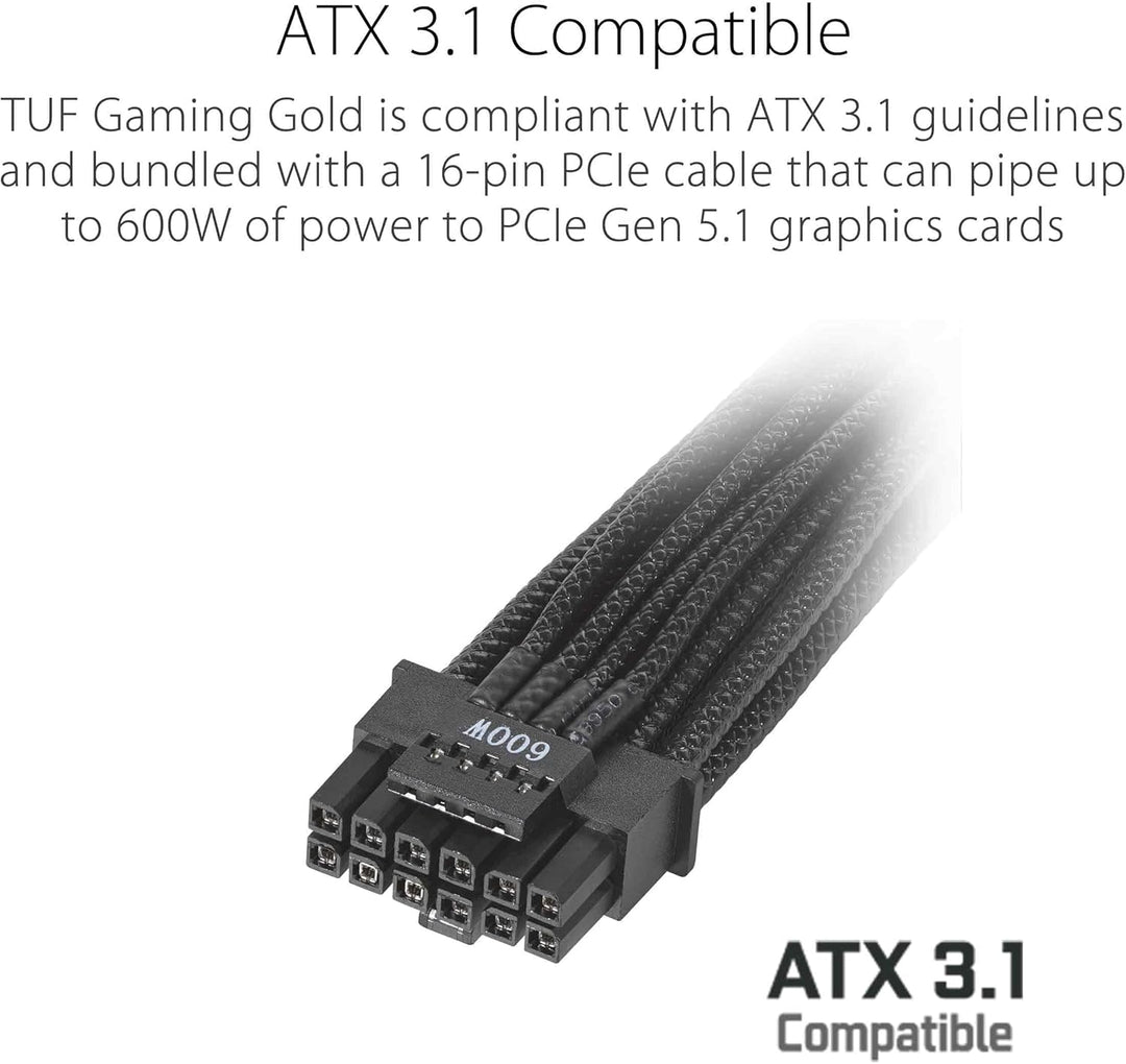 ASUS TUF Gaming 1200W Gold Netzteil (1200 Watt, vollmodulares Netzteil, ATX 3.0-kompatibel, Axial-te
