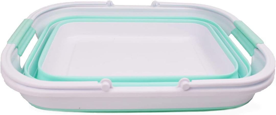 SAMMART 29 l zusammenklappbare Wanne mit Griff, tragbarer Picknickkorb, platzsparender Aufbewahrungs
