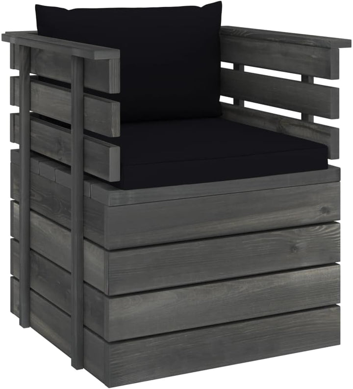 vidaXL Massivholz Gartensessel Loungemöbel Paletten Sessel Gartenmöbel Gartenstuhl Loungesessel mit