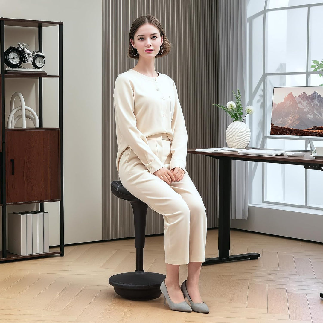 Vinsetto Bürohocker mit Schwenkfunktion, ergonomischer Hocker, höhenverstellbar 65,5-83,5 cm Arbeits