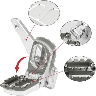 Fussrasten hinten klappbare Fussrasten, PSLER Fusspedal Beifahrer Hinten Sets Motorrad CNC Aluminium