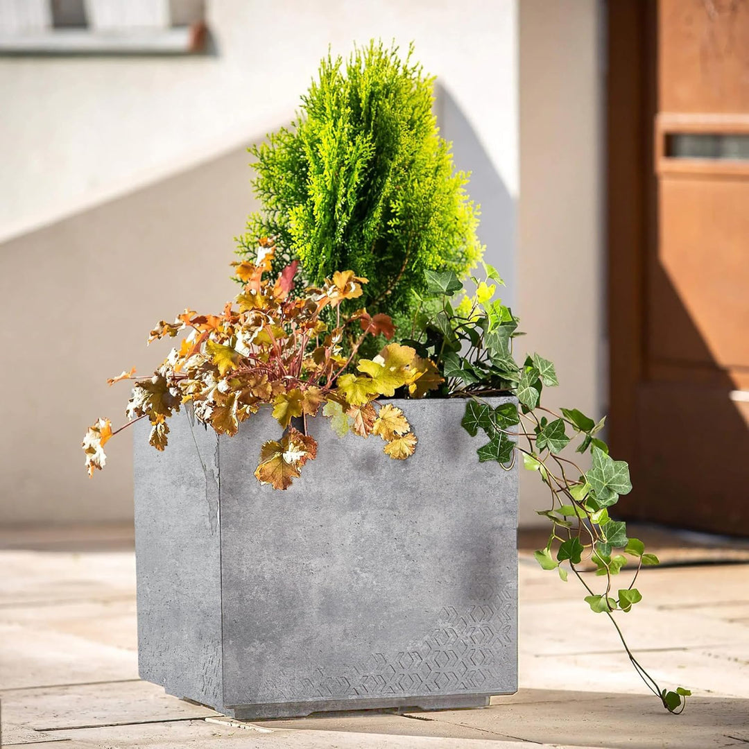 KADAX Pflanzkübel aus Kunststoff, 39x39cm, 7 Farben, quadratischer Blumentopf, Blumenkübel mit Rolle