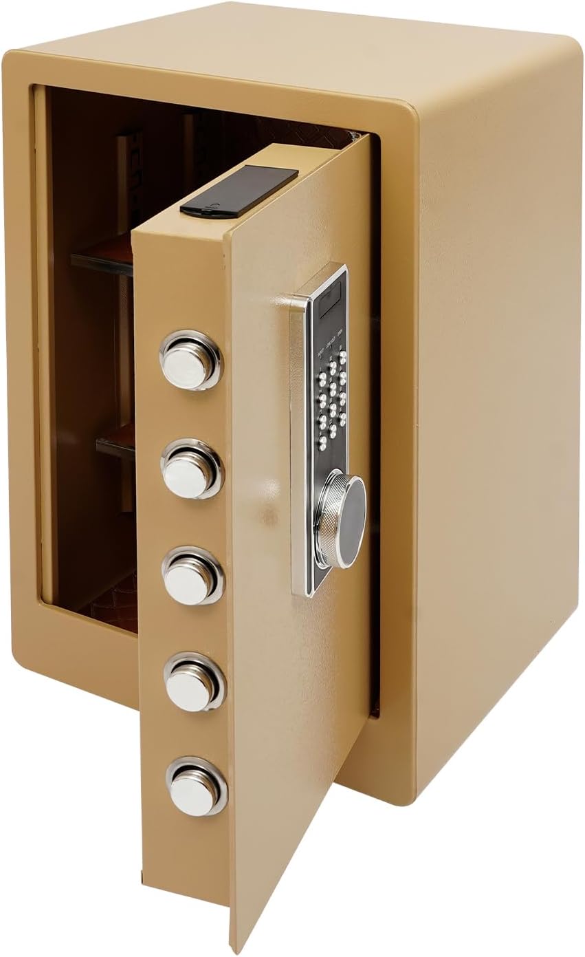 Tresor für Zuhause mit Passwort &amp; 2 Notschlüsseln, Feuerschutz 1700°F/1h, 82 mm dicke Tür mit 5 Bolz