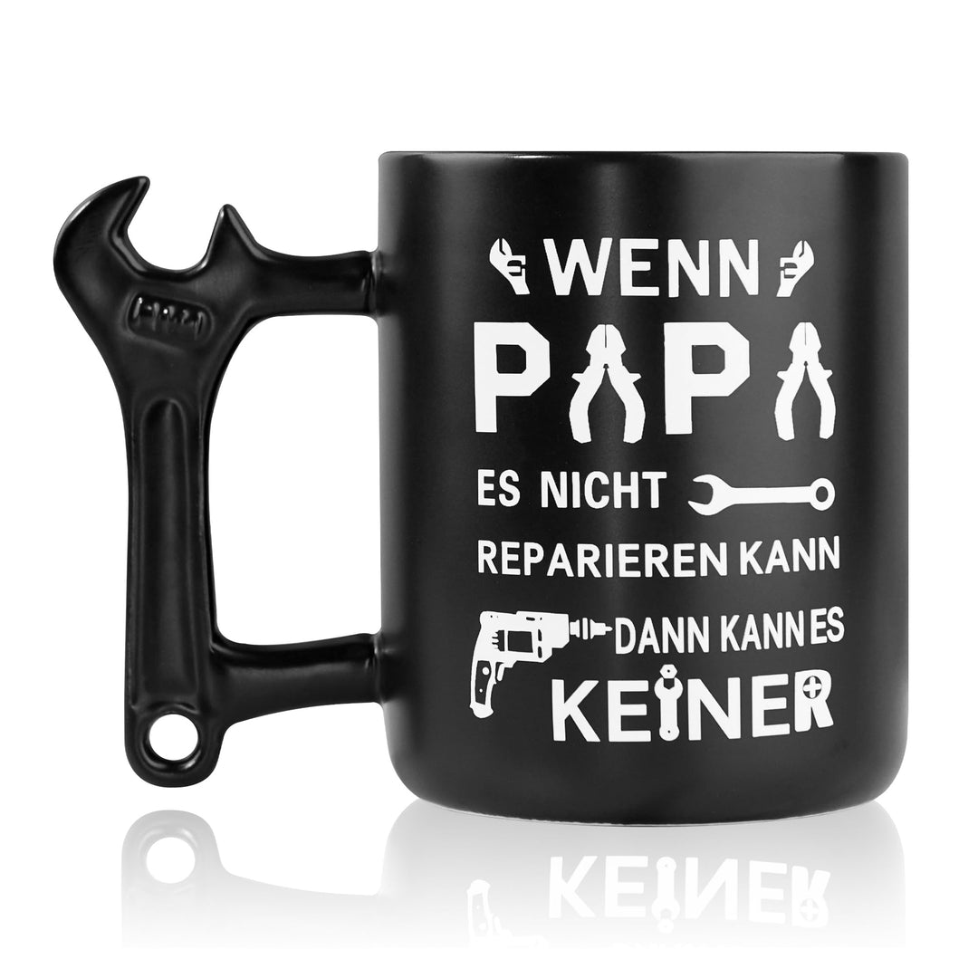 Johiux Papa Geschenke Kaffeebecher mit Schraubenschlüssel Griff,Vatertagsgeschenk Geschenke für Papa
