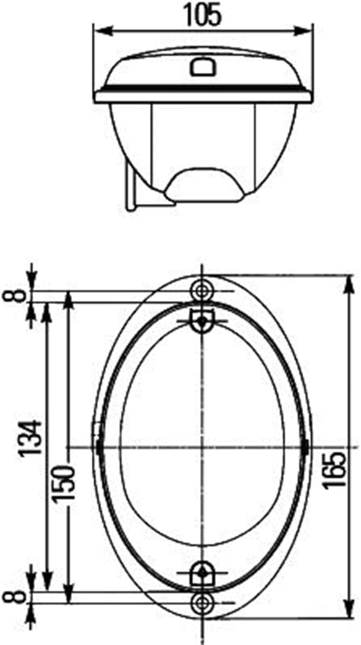 HELLA - Heckleuchte - Agroluna - LED - 12/24V - 2SD 343 390-401 mit Steckeranschluss Leuchtefunktion