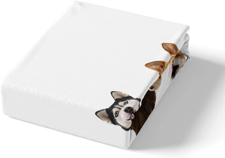 Loussiesd Kinder Bettwäsche Set Hund Muster Microfaser Bettbezug Set für Jungen Mädchen Tier Haustie