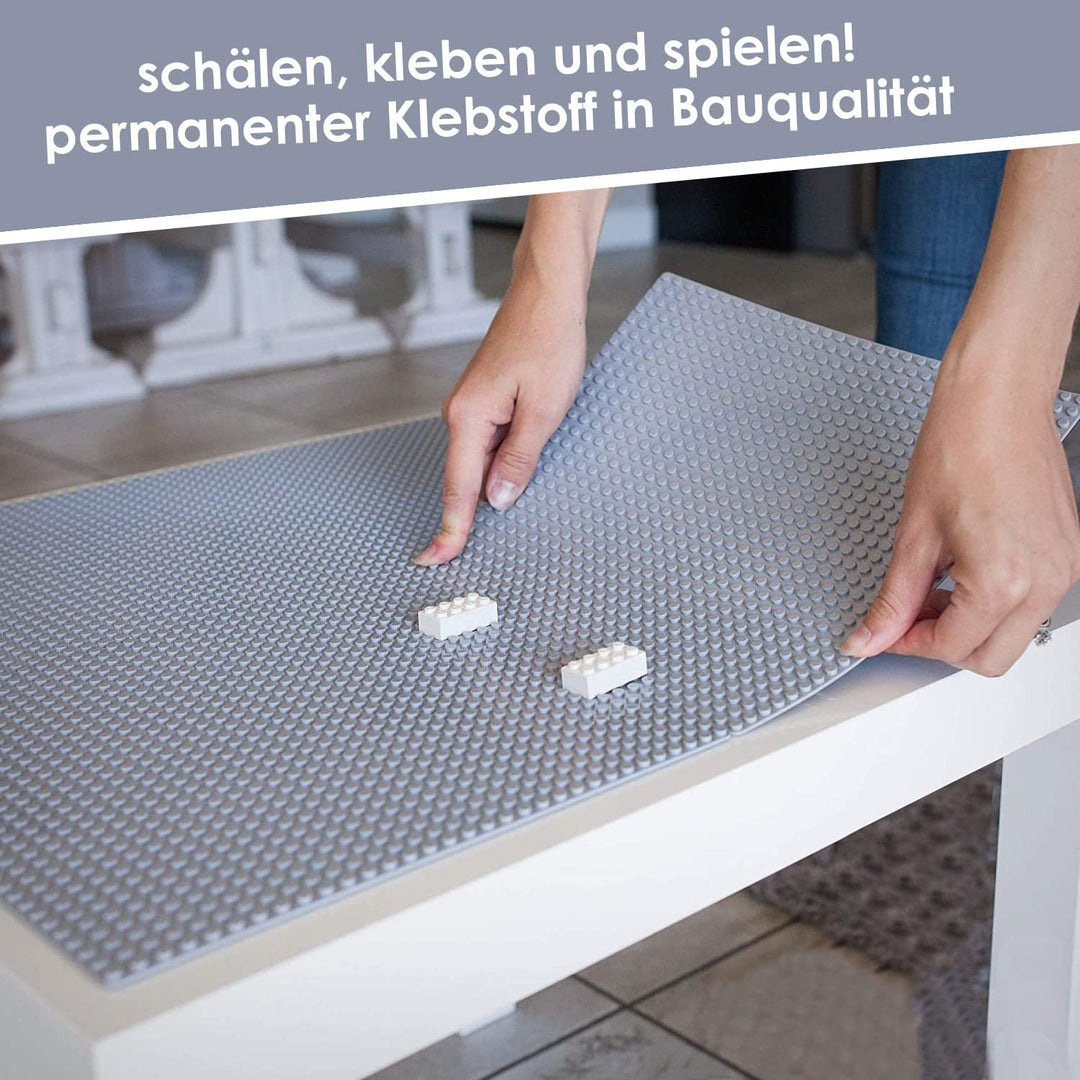 shineFinder 4 Platten-Set Bauplatte Kompatibel mit Lego Bausteinen, 25.5 * 25.5cm, Grundplatte zum A