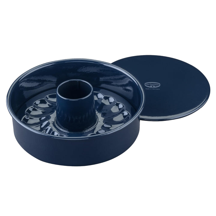 Dr. Oetker Garantieform Ø 26 cm Back-Liebe Emaille mit Flachboden und Rohrboden – Runde Ring-Backfor