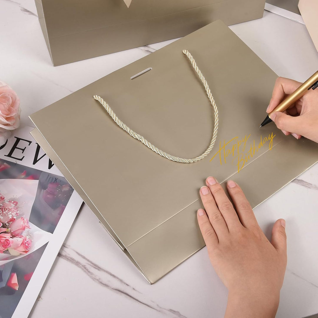 Geschenktüte mit Schleife,Geschenktüte Weiss,Geschenktaschen für Geburtstag, Hochzeit, Festivalfeier