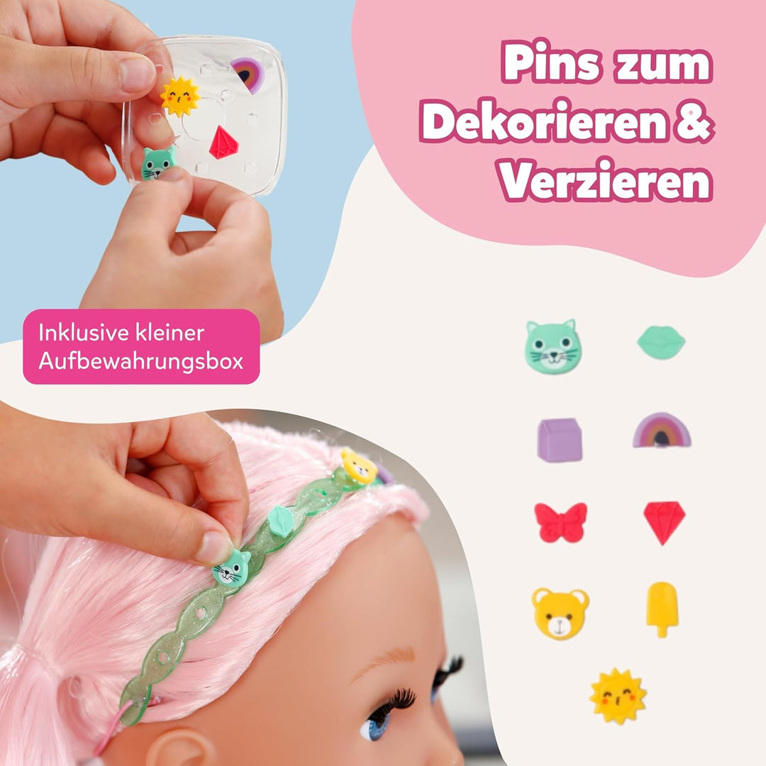 BABY born Styling Filzstifte-& Accessoire-Set - Abwaschbare Marker, Haarband, Pins & Haarspangen - H