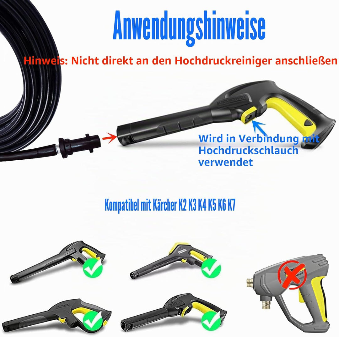 Stone Banks 6m Rohrreinigungsschlauch für Kärcher K2 K3 K4 K5 K6 K7 Hochdruckreiniger 180Bar 60°C, 6