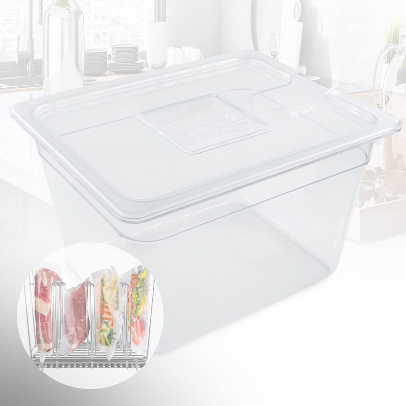 Heidenfeld SVS11 Sous Vide Garer Behälter - Extra gross 32.0 x 26.5 x 20.0 cm - Deckel - Rack - Behä