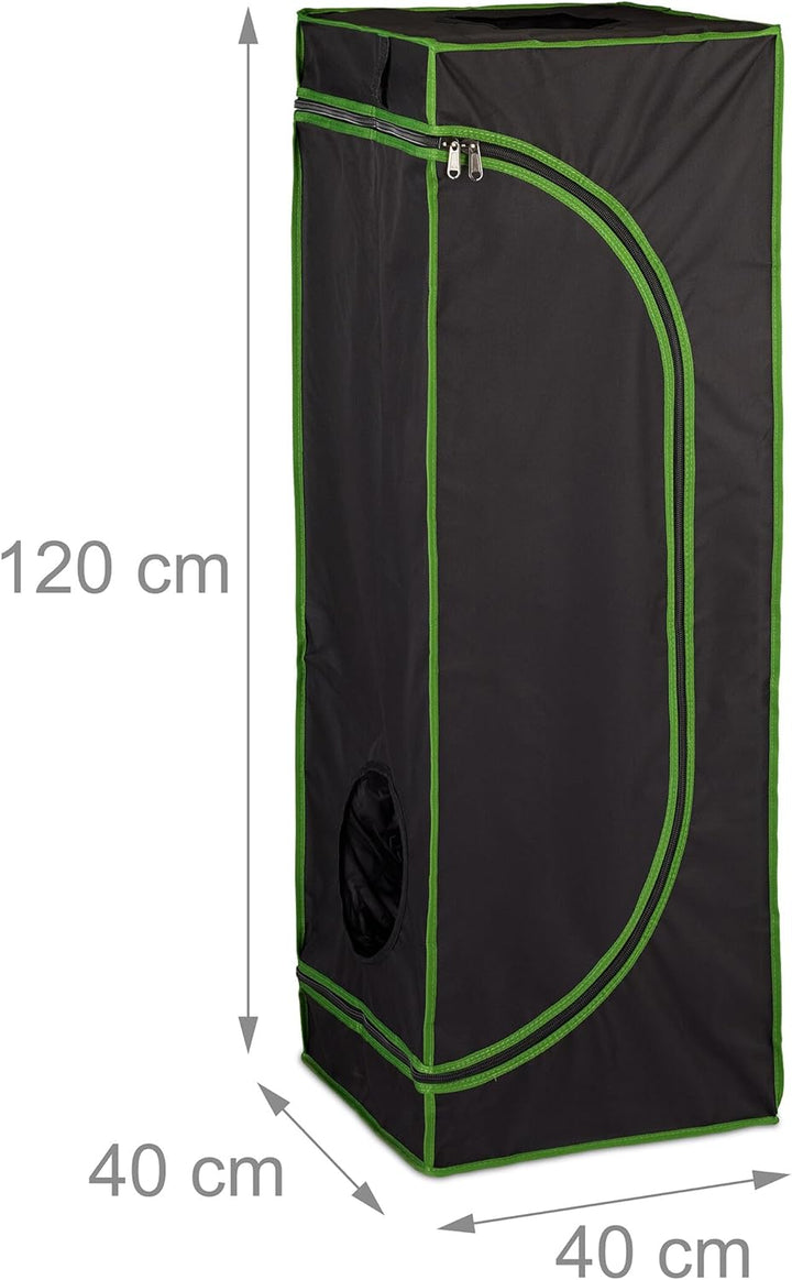 Relaxdays Growbox, HxBxT: 120x40x40 cm, Pflanzen Anbau, Reflexionsfolie innen, verdunkeltes Zuchtzel
