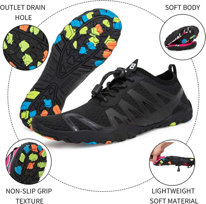 Strandschuhe Damen Herren Wasserschuhe Badeschuhe Unisex Atmungsaktiv Leicht Barfussschuhe rutschfes