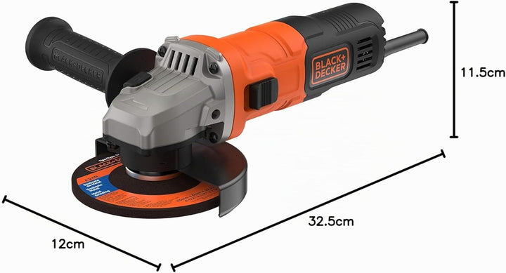 Black+Decker Winkelschleifer (710 W, 115 mm Scheibendurchmesser, Nullspannungsschalter, Sanftanlauf,