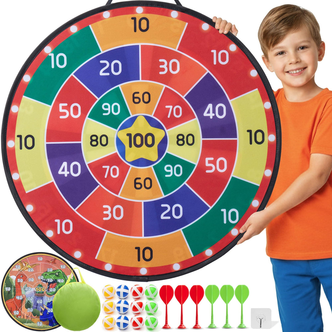 Cheerful Children Toys Jumbo Kids Dartscheibe XL oder XXL, grosse Klett-Dartscheibe mit wendbaren De