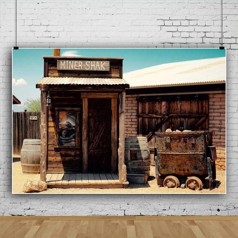 Renaiss 3x2m Western Saloon Bar Kulisse Wild West Town Holzhaus Cowboy Fotografie Hintergrund Party