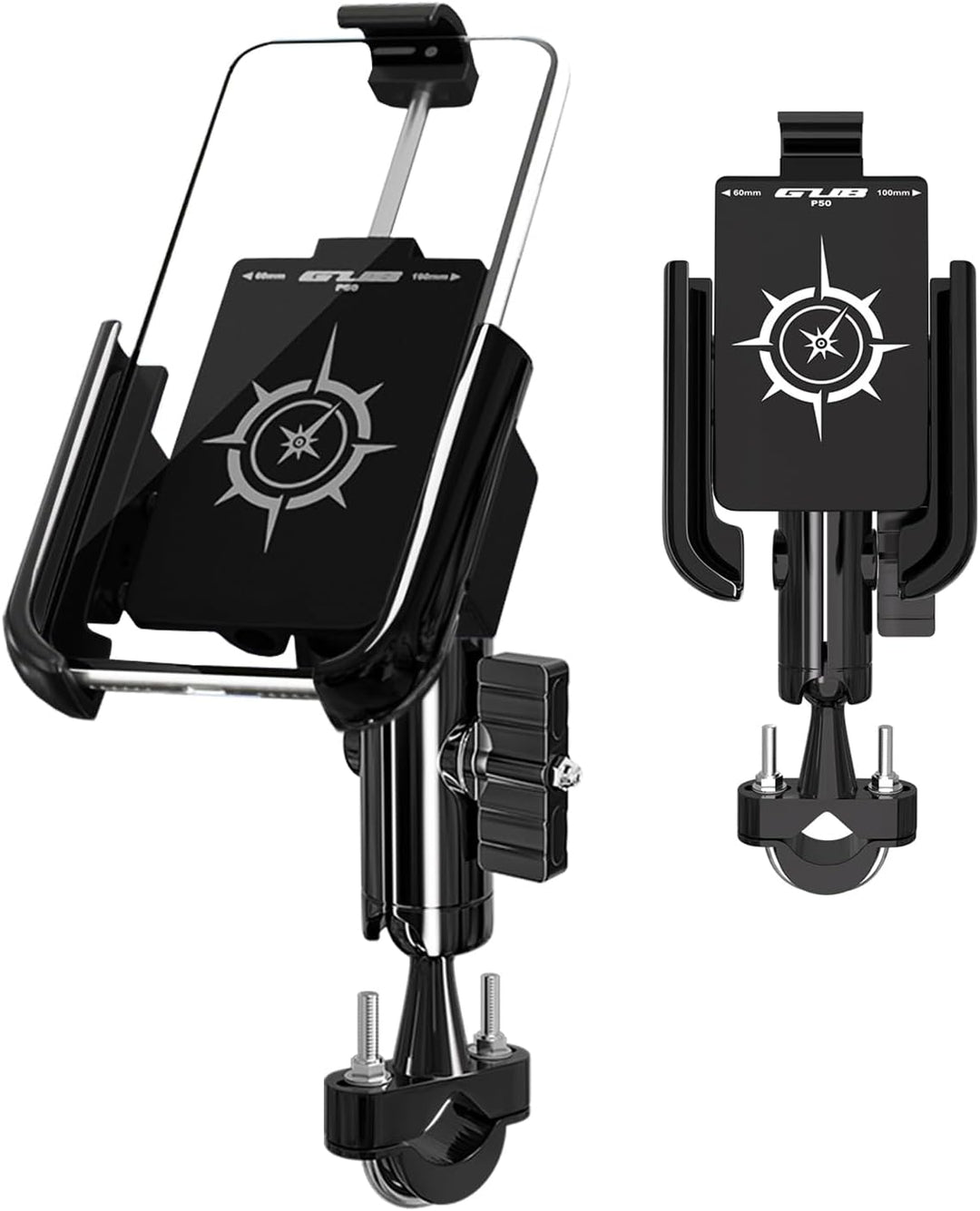 AGEofDMS Aluminium Motorrad Handyhalterung, Handyhalter für Motorrad, Fahrrad und Scooter Lenker, An