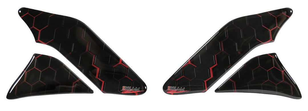 BIKE-label Tankpad Seitentank Motorrad Waben Rot kompatibel für Kawasaki 800762