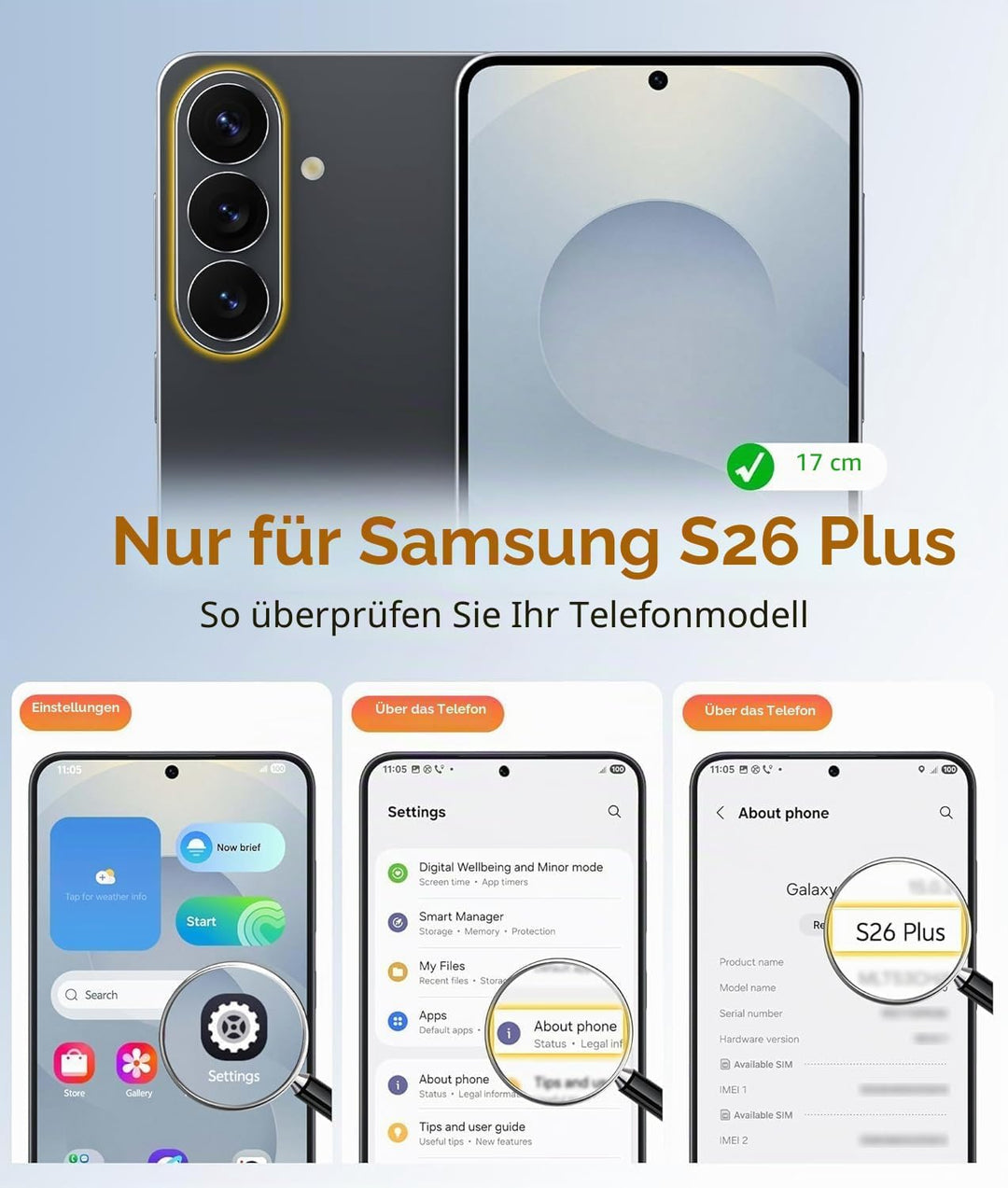 Handykette für Samsung Galaxy S26 Plus / S26+ 6,7" Hülle mit Band - Necklace Handyhülle - Transparen