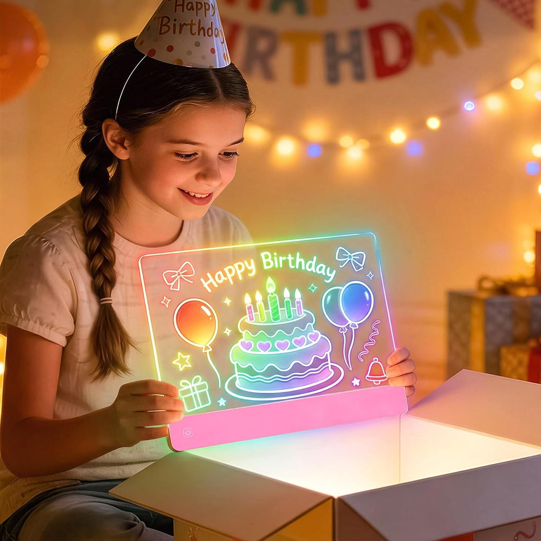 Wiederaufladbare LED-Zeichenbrett, Leuchttafel Schreibtafel mit 4 Lichtverlaufsmodi, 35 × 26 cm LED