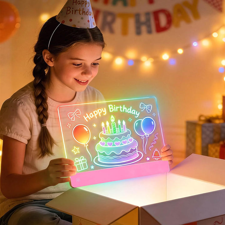 Wiederaufladbare LED-Zeichenbrett, Leuchttafel Schreibtafel mit 4 Lichtverlaufsmodi, 35 × 26 cm LED