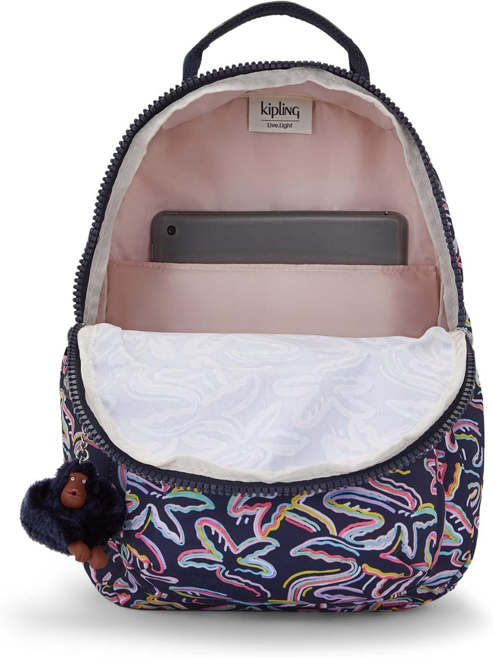 Kipling SEOUL S Kleiner Rucksack mit Laptop-Schutz Palm Fiesta Prt, Palm Fiesta Prt