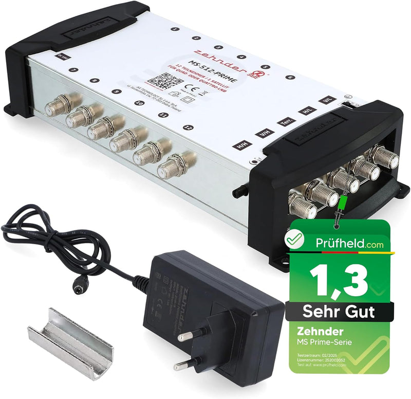 Zehnder 5/12 Multischalter 12 Teilnehmer 1 Satellit - Regelbare Terrestrik - Quattro und Quad LNB ge