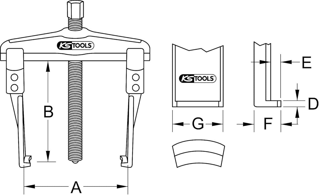 KS Tools 700.1320 Universal-Abzieher-Satz, 8-tlg.