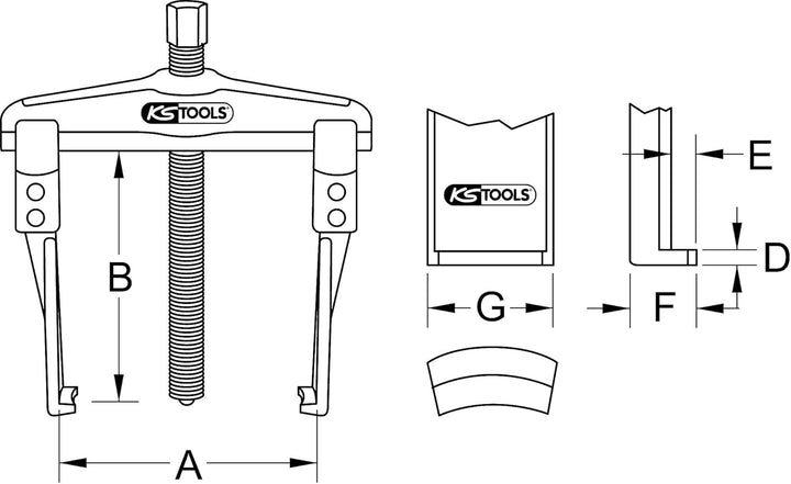 KS Tools 700.1320 Universal-Abzieher-Satz, 8-tlg.