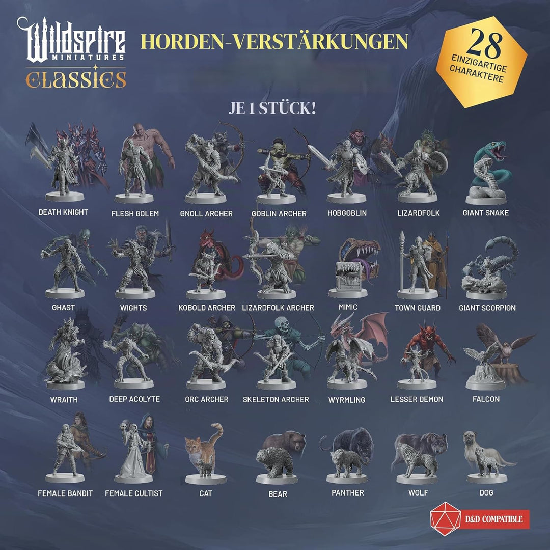 Horde Reinforcements Set - Monsters & Encounters for DND Miniatures Bulk Set 28mm Unpainted DND Mini