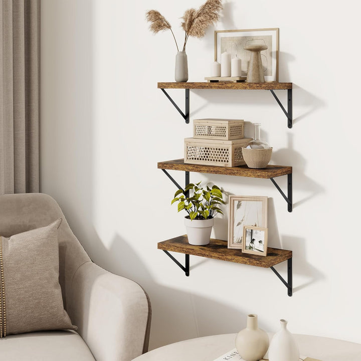 Feihorrm Wandregal 3er Set, Bücherregal Wand, Wandregal Holz, Schweberegal für Wohnzimmer, Schlafzim
