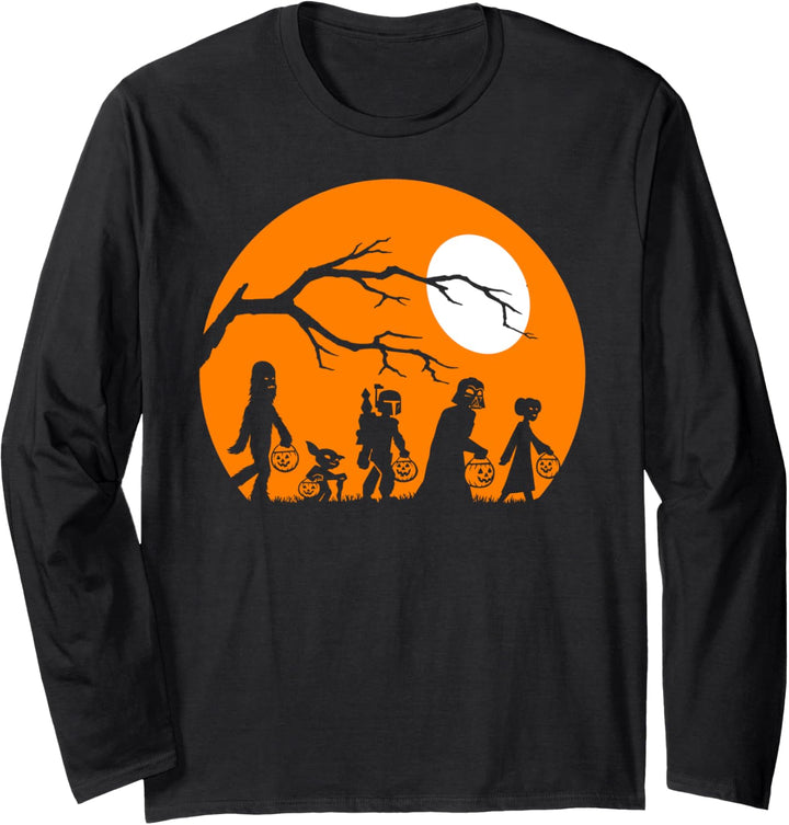 Star Wars Group Shot Line Up Under The Moon Halloween Langarmshirt