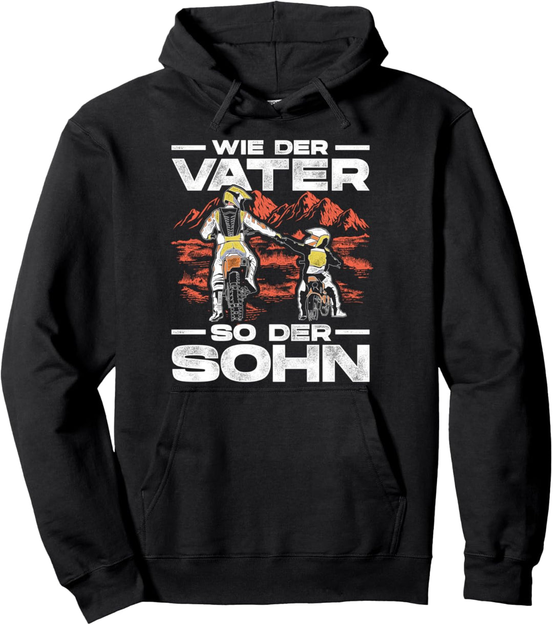 Wie Der Vater So Der Sohn Motocross Enduro Mx Motorradfahren Pullover Hoodie