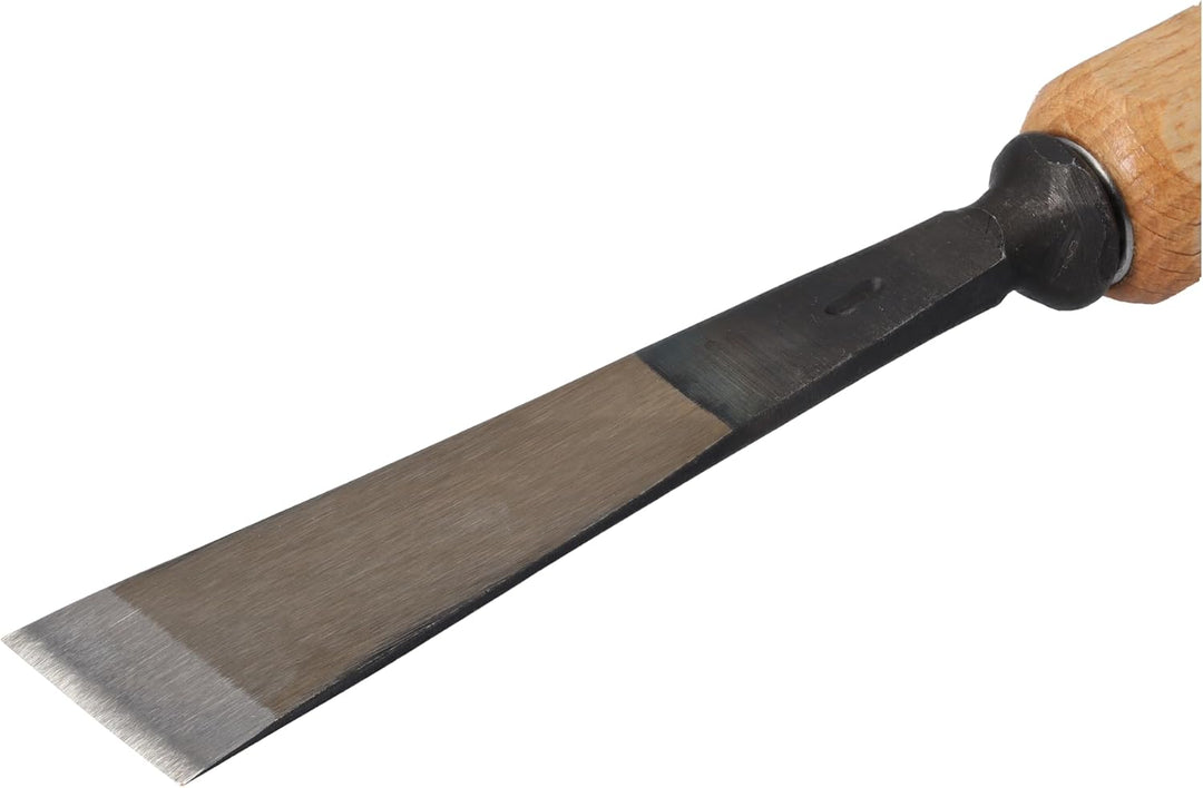 STUBAI Stemmeisen Stechbeitel Serie 52 - Form 1 | Gerades Balleisen 22 mm, mit Holzgriff, für glatte