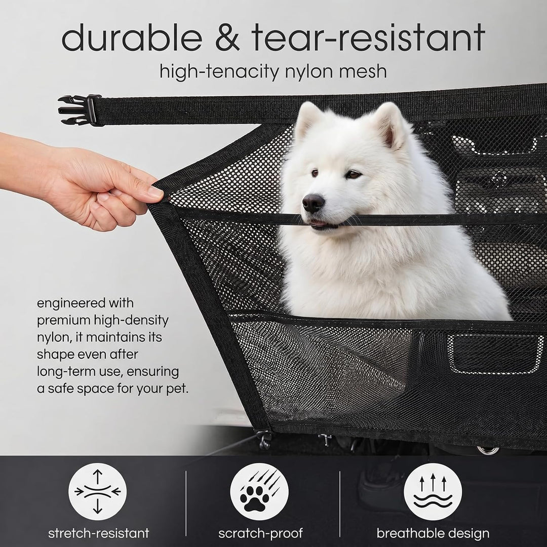 Hundetrennnetz Auto, Sicherheitsbarriere mit Aufbewahrungstasche | Robustes Nylongewebe, universell
