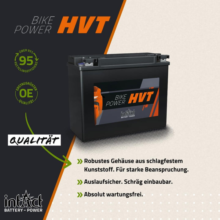 intAct - HVT MOTORRADBATTERIE | Batterie für Roller, Motorrad, Rasentraktor. Wartungsfreier & auslau