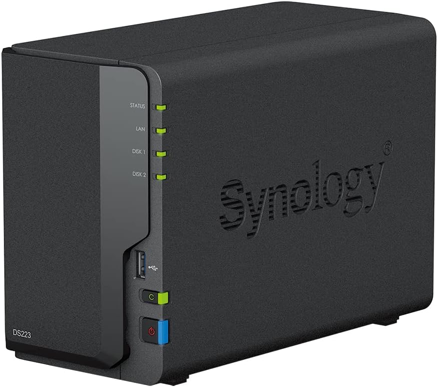 Synology DS223 2 GB NAS 6 TB (2 x 3 TB) WD Red+, montiert und getestet mit SE DSM installiert