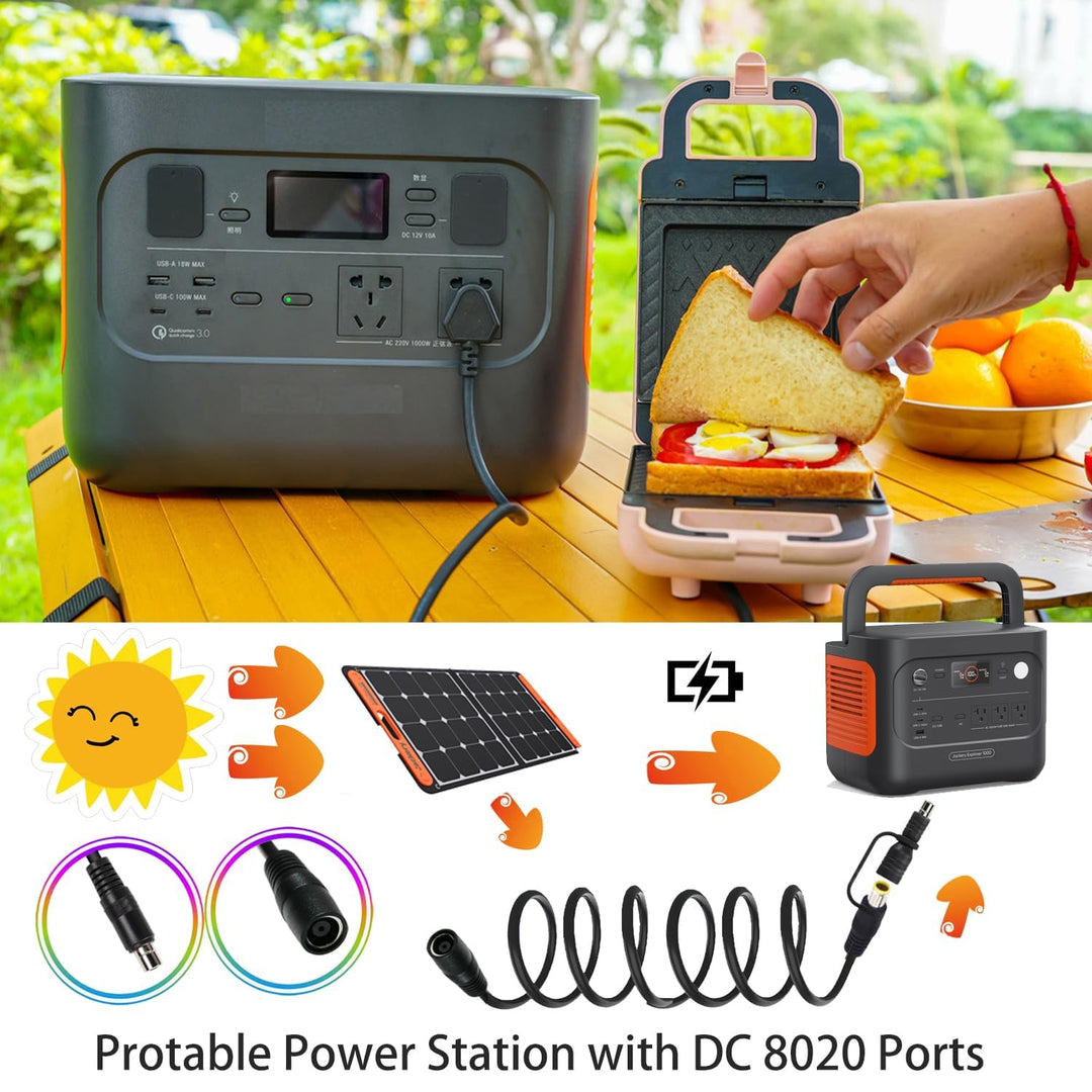 DC 8mm Solarpanel Verlängerungskabel 14AWG 5M mit DC 7909 zu 8020 Adapter Kompatibel mit Jackery Exp