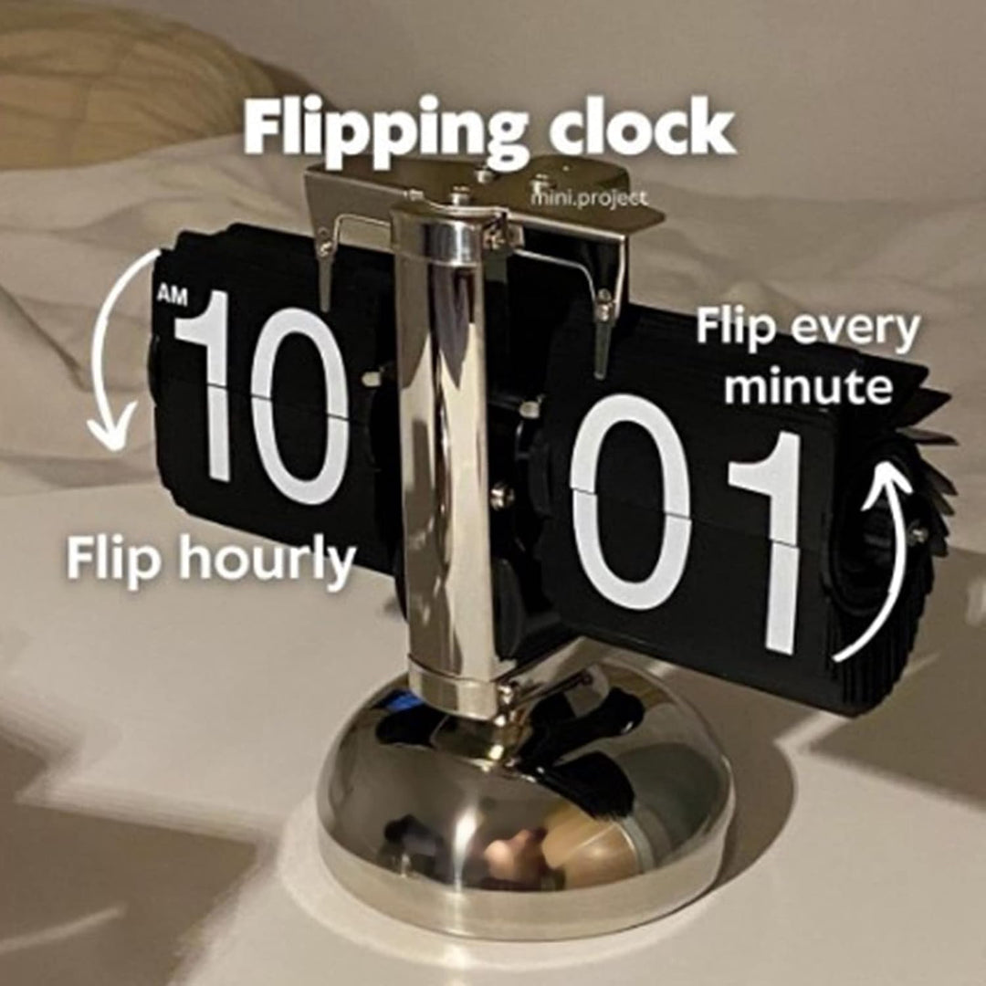 KIMISS Retro-Vintage-Uhr, Mechanische Auto-Tischuhr, Digitale Down-Uhr mit Einzelfuss-Design für Zuh