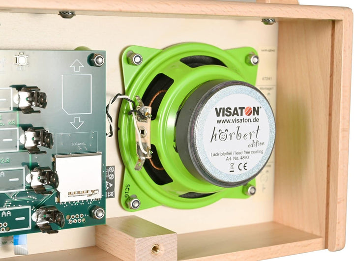 hörbert - Musikbox für Kinder. MP3-Player aus Holz mit 9 Playlists. Inklusive Mikrofon, Internet-Rad