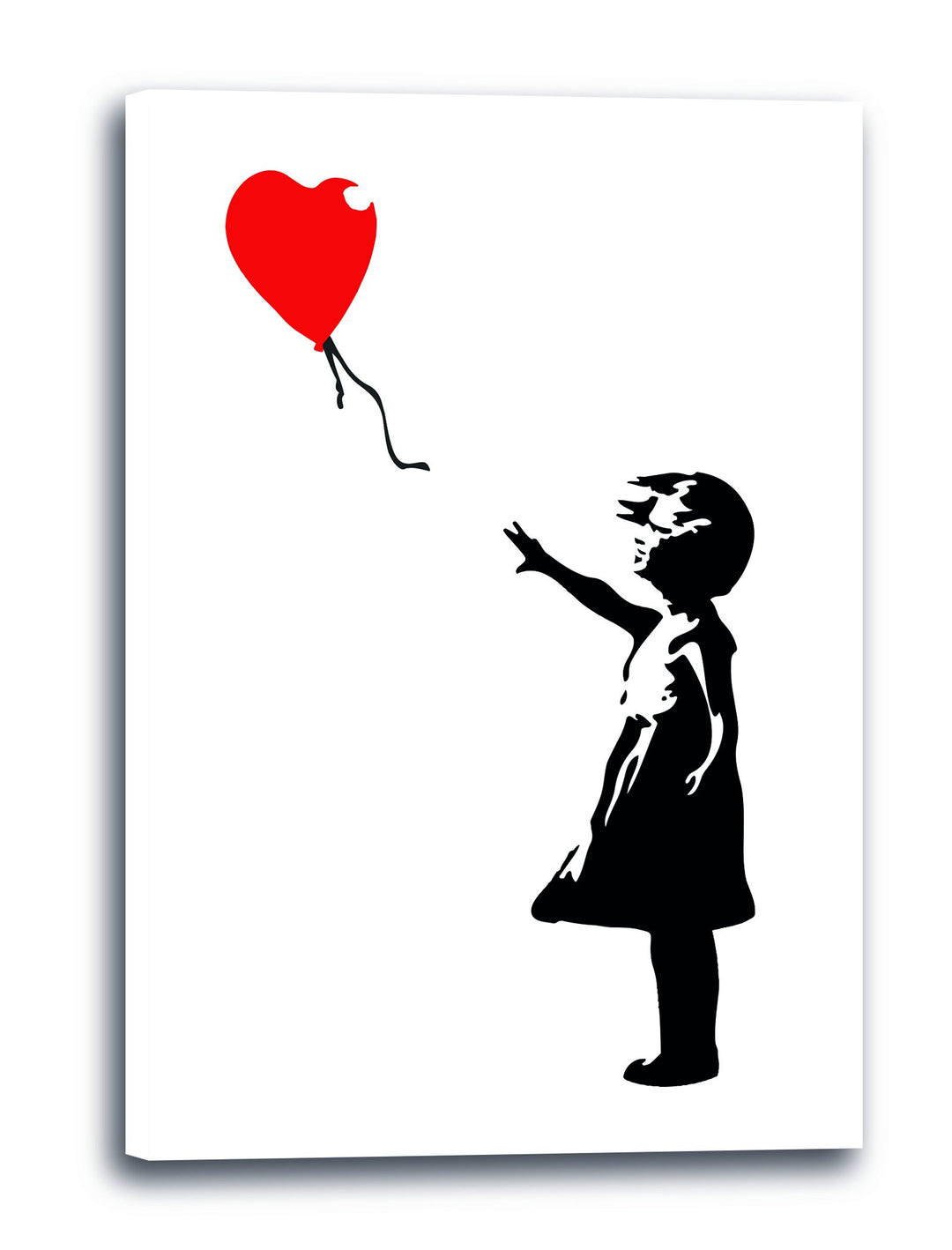Printed Paintings Leinwand (70x100cm): Banksy Balloon Girl Mädchen mit Luftballon Street Art 100L x