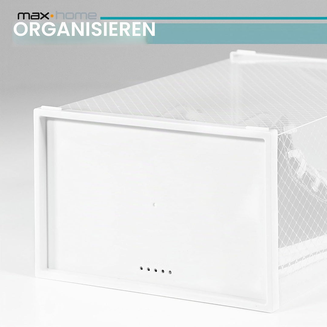 AKTIVE Max Home Schuhkartons aus Kunststoff, 12er-Set, Aufbewahrungsboxen, 23 x 33,5 x 14,5 cm, stap
