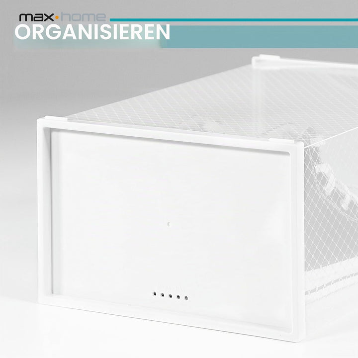 AKTIVE Max Home Schuhkartons aus Kunststoff, 12er-Set, Aufbewahrungsboxen, 23 x 33,5 x 14,5 cm, stap