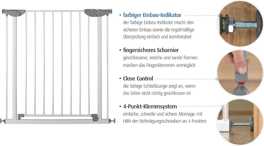 reer Türgitter und Treppengitter Basic zum Klemmen, kein Bohren, stabiler Halt, Durchgangsbreite 75-